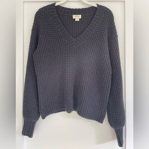 UpWest Navy Waffle Boucle Knit Sweater